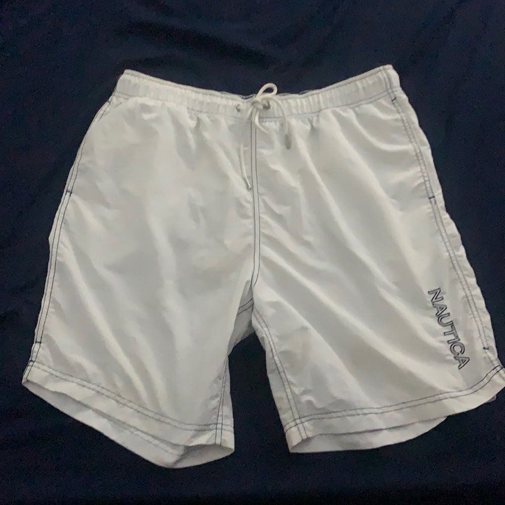 White Nautica Swim Trunks
